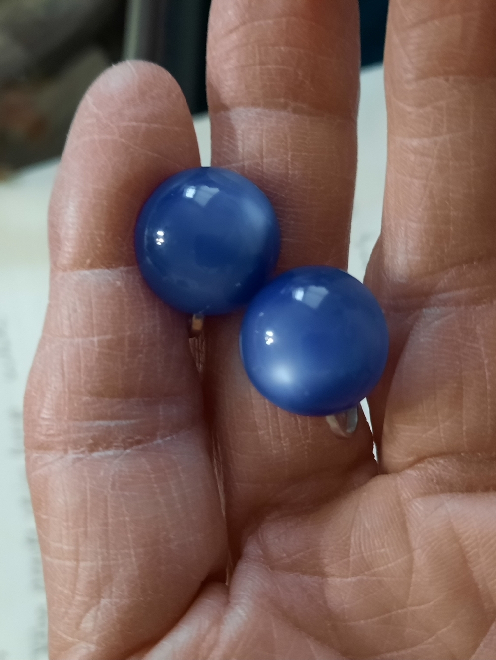 Classic Blue Round Cabochon Ring - Women Jewelry Vintage